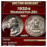 1932-s Washington Quarter 25c ms64+ SEGS