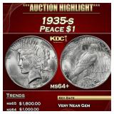 1935-s Peace Dollar $1 ms64+ SEGS