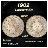 1902 Liberty Nickel 5c Grades ms65