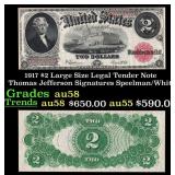 1917 $2 Large Size Legal Tender Note Thomas Jeffer
