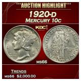 1920-d Mercury Dime 10c ms66 SEGS