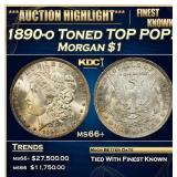 1890-o Morgan Dollar Toned TOP POP! $1 ms66+ SEGS