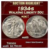 1934-s Walking Liberty Half Dollar 50c ms65 SEGS