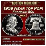 1959 Proof Franklin Half Dollar Near Top Pop! 50c