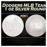 Dodgers MLB Team - 1 oz Silver Round Round