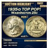 1935-d Washington Quarter TOP POP! 25c ms67+ SEGS