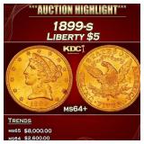 1899-s Gold Liberty Half Eagle $5 ms64+ SEGS