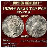 1926-p Peace Dollar Near Top Pop $1 ms66+ SEGS