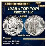 1938-s Mercury Dime TOP POP! 10c ms68+ fsb SEGS