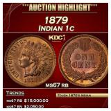 1879 Indian Cent 1c ms67 rb SEGS