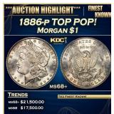 1886-p Morgan Dollar TOP POP! $1 ms68+ SEGS