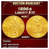 1896-s Gold Liberty Eagle $10 ms64+ SEGS