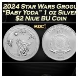 2024 Star Wars Grogu "Baby Yoda" 1 oz Silver $2 Ni