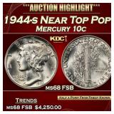 1944-s Mercury Dime Near Top Pop! 10c ms68 FSB SEG