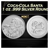 Coca-Cola Santa 1 oz .999 Silver Round Round