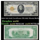 1928 $20 Gold Certificate FR-2402 Woods/Mellon Gra