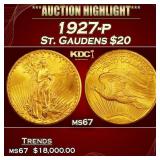 1927-p Gold St. Gaudens Double Eagle $20 ms67 SEGS