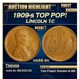 1909-s Lincoln Cent TOP POP! 1c ms66 bn SEGS