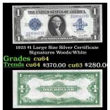1923 $1 large size Silver Certificate Grades Choic