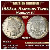 1883-cc Morgan Dollar Rainbow Toned $1 ms66+ SEGS