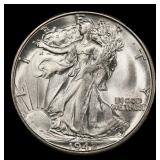 1942-s Walking Liberty Half Dollar 50c Grades ms66