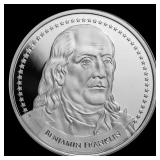 Founders of Liberty 1 oz Silver: Benjamin Franklin