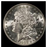 1903-p Morgan Dollar $1 Grades ms63+