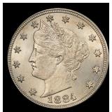 1884 Liberty Nickel 5c ms65+ SEGS