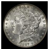 1887-p Morgan Dollar $1 Grades ms62