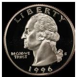 1996-s Proof Washington Quarter 25c pr70 dcam SEGS