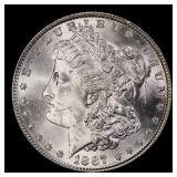 1887-p Morgan Dollar $1 Grades ms63+