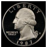 1987-s Proof Washington Quarter 25c pr70 dcam SEGS
