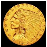 1912-p Gold Indian Quarter Eagle Near Top Pop! $2