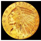 1915-p Gold Indian Half Eagle Near Top Pop! $5 ms6