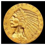 1914-p Gold Indian Half Eagle $5 ms64+ USCG