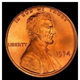 1974-p Lincoln Cent Near Top Pop 1c ms67+ rd SEGS