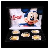 5 Coin Disney Mickey and Friends Gold Plated Round