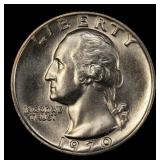 1970-p Washington Quarter Near Top Pop 25c ms67 SE