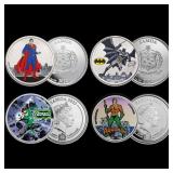 4 OZ .999 Fine Silver Set DC Colorized Superhero