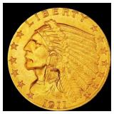 1911-p Gold Indian Quarter Eagle Near Top Pop! $2