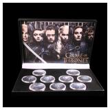 9 Coin Game of Thrones Silver Plated Round Collect