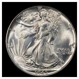 1945-p Walking Liberty Half Dollar 50c Grades ms66