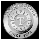 Texas Rangers MLB Team - 1 oz Silver Round Round