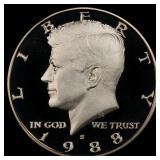 1988-s Proof Kennedy Half Dollar 50c pr70 dcam SEG