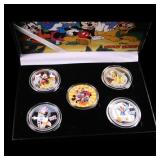 5 Coin Disney Mickey and Friends Full Color Gold P