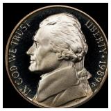1989-s Proof Jefferson Nickel 5c pr70 dcam SEGS
