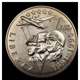 1991-1995-p WWII Modern Commem Half Dollar 50c ms7