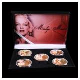 5 Coin Marilyn Monroe Gold Plated Round Collection