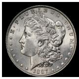 1887-p Morgan Dollar $1 Grades ms62+