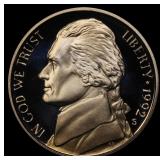 1992-s Proof Jefferson Nickel 5c pr70 dcam SEGS